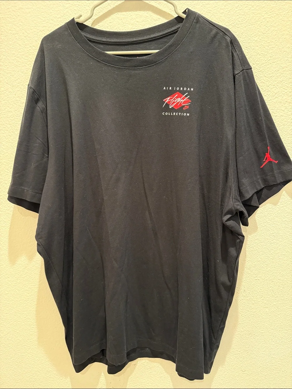 Jordan Black Tee with Red Flight Collection Logo